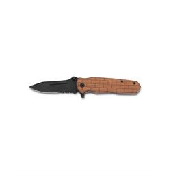 COLTELLO DA TASCA CM 22 MANICO IN LEGNO LAMA ACCIAIO INOX