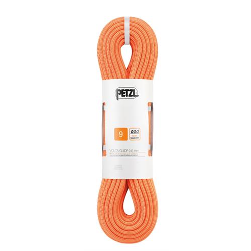Petzl Petzl VOLTA GUIDE, corda ultraleggera e compatta da 9 mm arancione per l'alpinismo, con trattamento Guide UIAA Dry PETZL