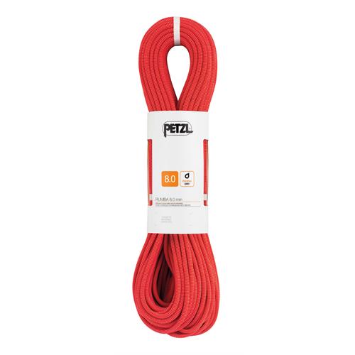 Petzl Petzl RUMBA, mezza corda da 8 mm per l'arrampicata e l'alpinismo rossa, con trattamento Duratec Dry PETZL